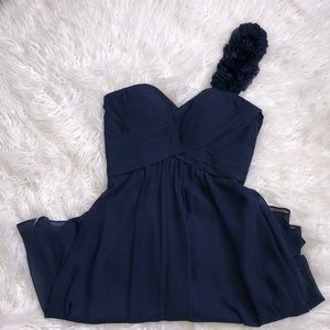 Bari Jay navy blue bridesmaid dress